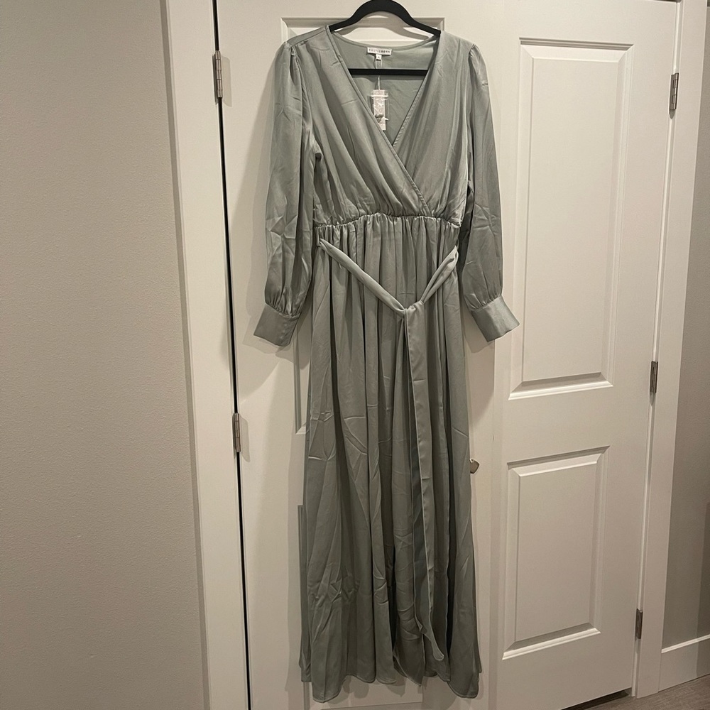 From Baltic born,still with tags, sage green satin maxi dress size L(10/12)